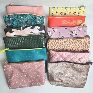 Lot of 12 Ipsy Makeup Bags, Assorted Designs, Bags Only!